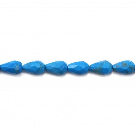 Turquoise reconstituted faceted drop 5x8mm x 40cm