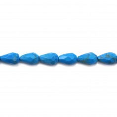 Turquoise reconstituted in the shape of drop faceted 5x7mm x 6 pcs