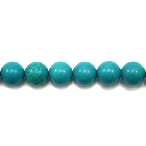 Turquoise green treated round 12mm x 4pcs