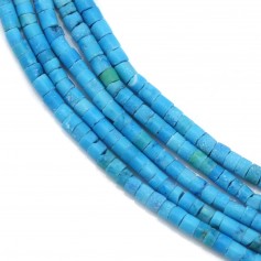 Turquoise reconstituted blue, in the shape of a tube, 2mm x 39cm