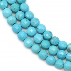 Turquoise reconstituted in faceted round flat shape 4mm x 39cm