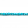 Turquoise reconstituted in the shape of round faceted, measuring 4mm x 40cm