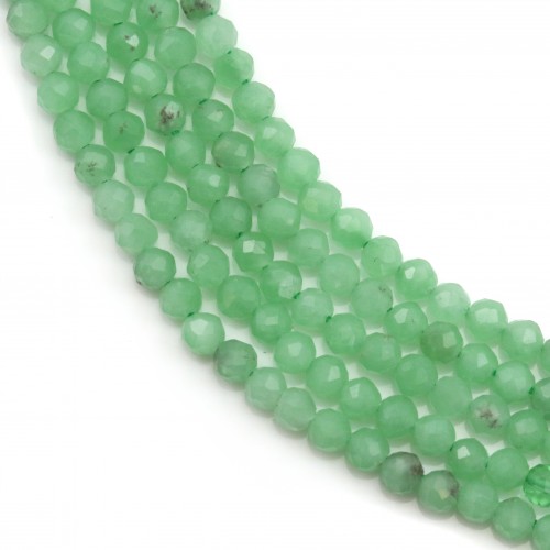 Green Angelite round faceted 2mm x 40cm