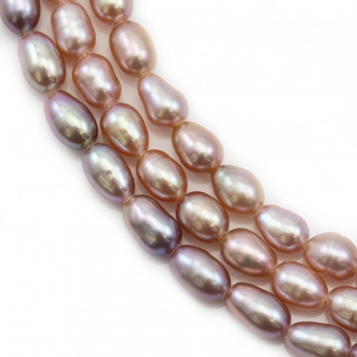 Perles de culture d'eau douce, mauve, olive, 3-4mm x 40cm