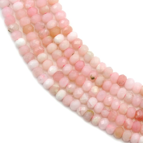 Pink opal faceted rondelle 2x3mm x 40cm