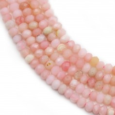 Opal pink, in shaped of faceted roundel, 2x3mm, x 39cm