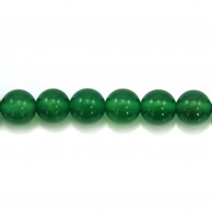 Round green agate 8mm x 5 pcs