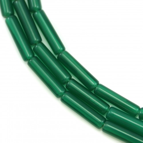 Green agate tube 4x14mm x 40cm