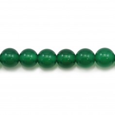 Round green agate 6mm x 6pcs