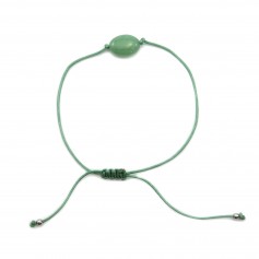 Aventurine bracelet oval 10x14mm - Adjustable cord x 1pc