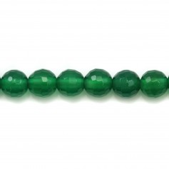 Round faceted green agate 6mm x 5 pcs