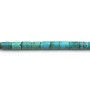Turquoise en forme de tube, de taille 4x6mm, x 40cm