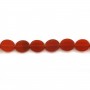 Red agate flat oval 10x12mm x 5pcs