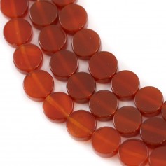 Red agate flat round 8mm x 40cm