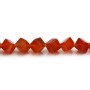 Red agate heart shaped 8mm x 40cm