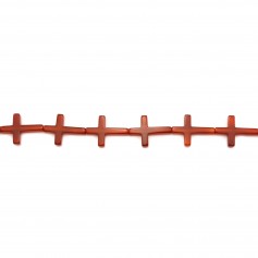 Achat, rot, Kreuz, 22x30mm x 40cm (13St.)