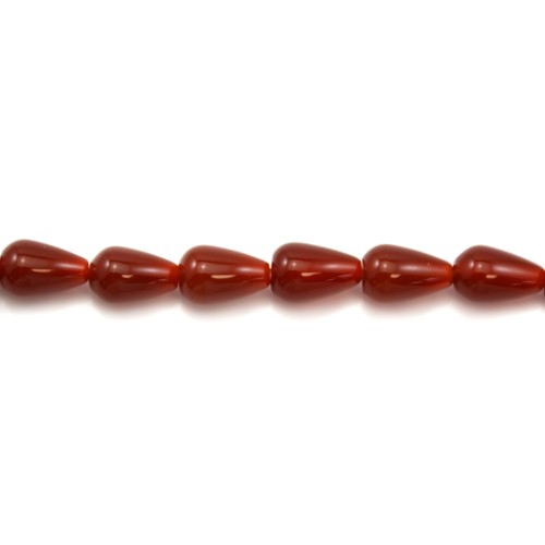 Goccia di agata rossa 8x12 mm x 6 pezzi