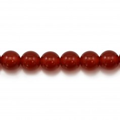 Round red agate 8mm x 6pcs
