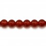 Agata, rossa, rotonda, 6 mm x 40 cm