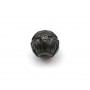 Perle de culture de Tahiti, sculptée ronde, 11-12mm x 1pc