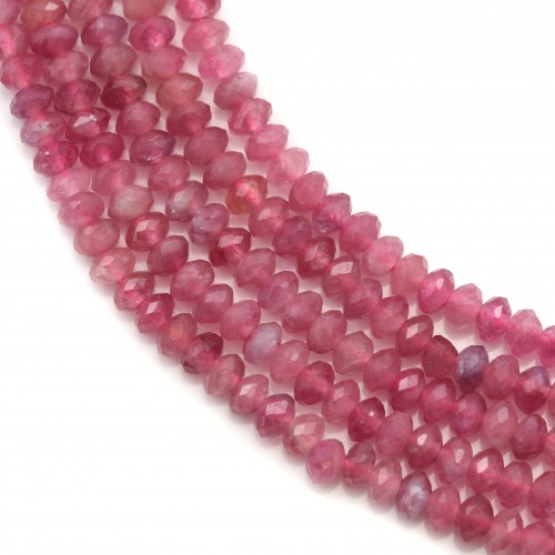Pink Tourmaline Faceted Rondelle 2*3mm x 40cm 