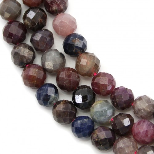 Round Faceted Rubies & Sapphires 6mm x 40cm