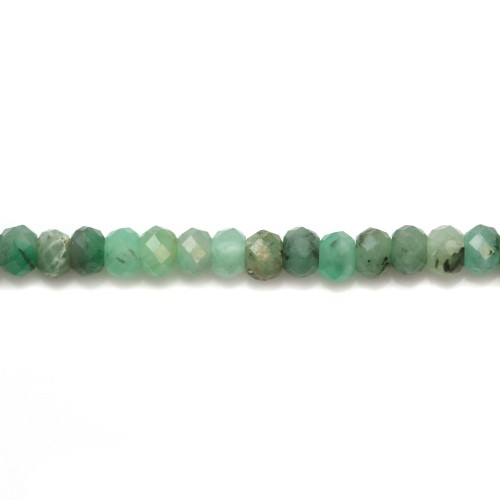 Smeraldo, tondo sfaccettato, 2x3 mm x 39 cm