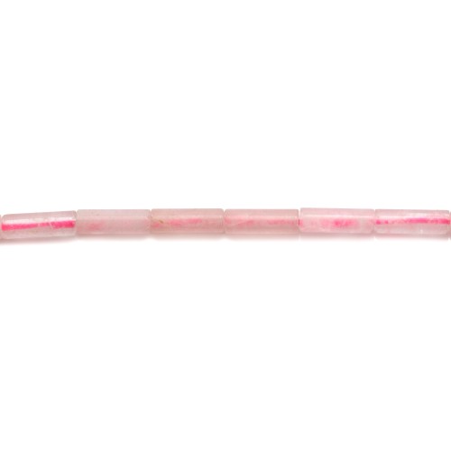 Tubo de quartzo rosa 4x13mm x 8 pcs.