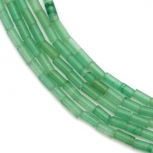 Aventurine vert , en forme de tube, 2 * 4mm x 40cm