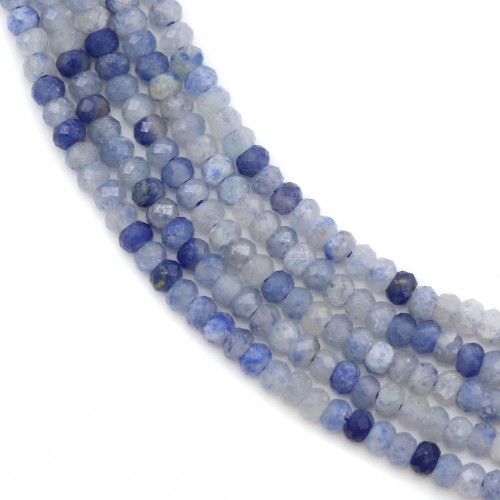 Round blue tinted agate 2mm x 40cm