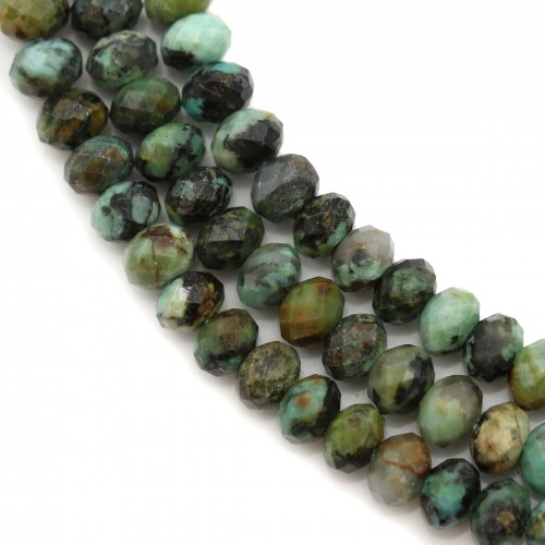 African Turquoise faceted roundel 3x4mm x 39cm