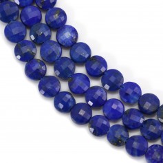 Lapis lazuli in round flat faceted shape 4mm x 39cm