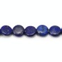 Lapis lazuli, of round and flat shape, in size of 10mm x 40cm