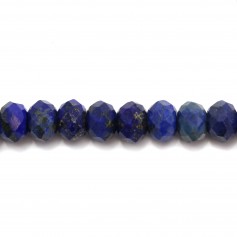 Lapis lazuli faceted rondelle 5x8mm x 4pcs