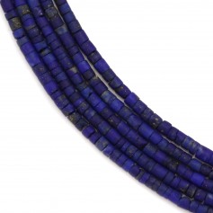 Lapis lazuli blue, tube-shaped, 1x1mm x 37cm