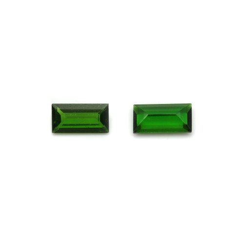 Green tourmaline, emerald cut 4x8mm x 1pc