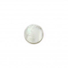 Cabochon White Mother of Pearl round flat 14mm x 1pc