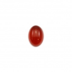 Cabochon agate rouge ovale 5x7mm x 4pcs