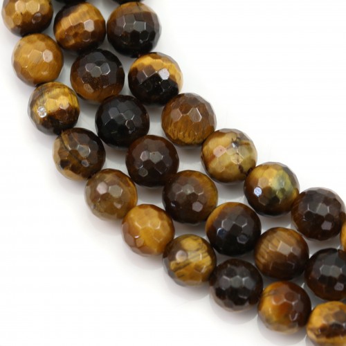 Yellow Tiger Eye Faceted Round 6mm x 40cm