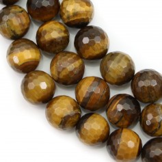 Tiger Eye Round Faceted 16mm x 40cm
