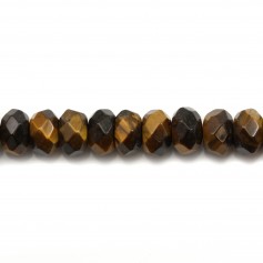 Tiger Eye Faceted Roundel 5 x 8mm x 40cm