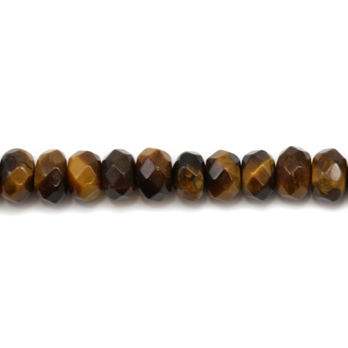 Yellow tiger eye faceted rondelle 4x6mm x 20pcs