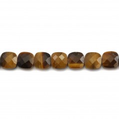 Tiger eyes faceted square 6mm x 4pcs