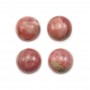Pink rhodonite cabochon, in round shape, in size of 10mm x 4pcs