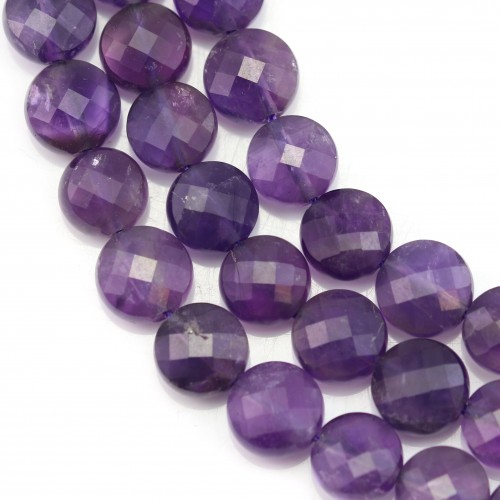Amethyst faceted flat round 8mm x 40cm