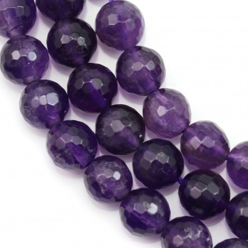 Amethyst Faceted Round 12mm A+ x 40cm