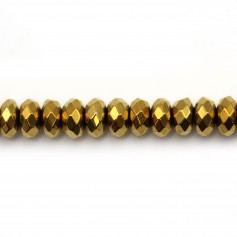 Golden Hematite facet rondelle 2.6x3.5-4mm x 10pcs