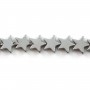 Hématite argenté étoile 6mm x 40cm