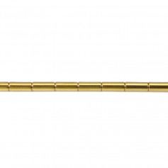 Hematite golden tube 3*9mm x 6pcs