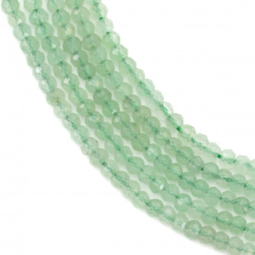 Aventurine green, in round faceted shape, in size of 2mm x 40cm 